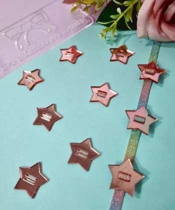 Passante Acrílico Estrela Rose Gold- 5un