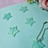 Pingente Acrílico Estrela Verde Água- 5un