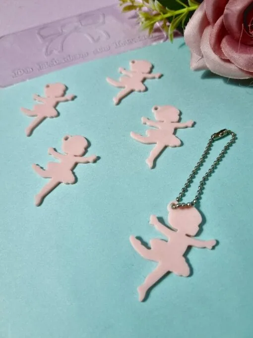 Pingente Acrílico Bailarina Rosa- 5un