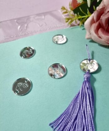 Passante para Tassel Acrílico Pezinhos Prata- 5un