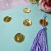 Passante para Tassel Acrílico Lâmpada Dourado- 5un
