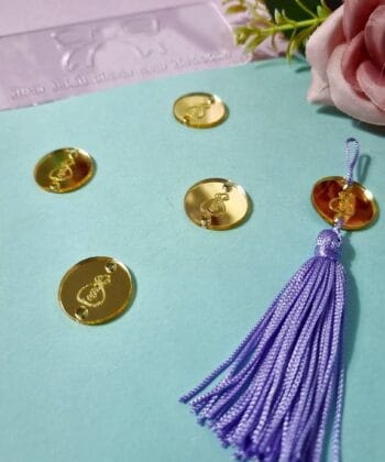 Passante para Tassel Acrílico Dinheiro Dourado- 5un
