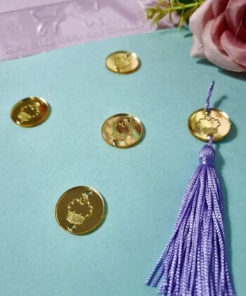 Passante para Tassel Acrílico Cupcake Dourado- 5un