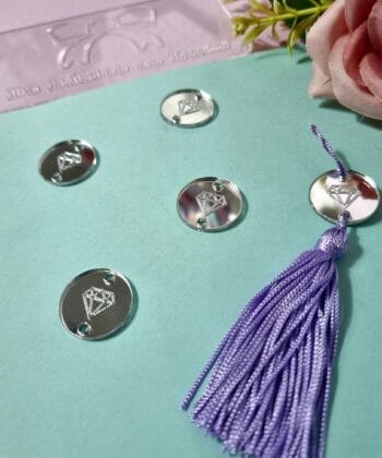 Passante para Tassel Acrílico Diamante Prata- 5un