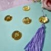 Passante para Tassel Acrílico Diamante Dourado- 5un