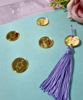 Passante para Tassel Acrílico Estrela Dourado- 5un