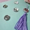 Passante para Tassel Acrílico Cupcake Prata- 5un