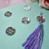 Passante para Tassel Acrílico Cardeneta de Saúde Prata- 5un