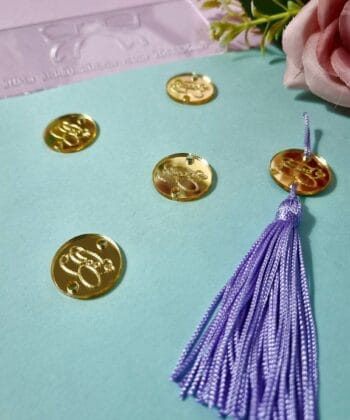 Passante para Tassel Acrílico Avião Dourado- 5un