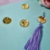 Passante para Tassel Acrílico Foguete Dourado- 5un