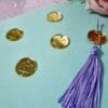 Passante para Tassel Acrílico Câmera Fotográfica Dourado- 5un
