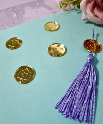 Passante para Tassel Acrílico Câmera Fotográfica Dourado- 5un