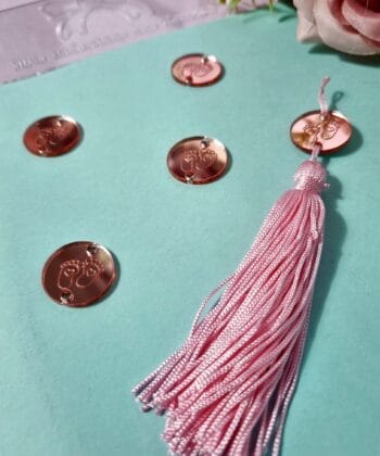 Passante para Tassel Acrílico Pezinho Rose Gold- 5un