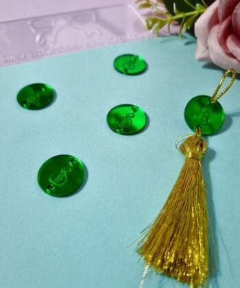 Passante para Tassel Acrílico Dinheiro Verde Espelhado- 5un