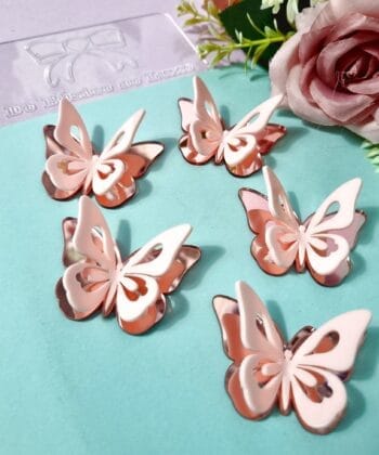 Aplique Borboleta 3D Acrílico Rosa