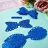 Laço Vazado EVA Azul Glitter