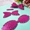 Laço Vazado EVA Magenta Glitter