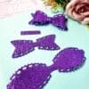 Laço Vazado EVA Roxo Glitter