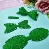 Laço Vazado EVA Verde Escuro Glitter