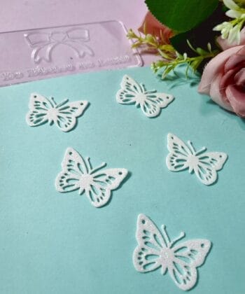 Borboleta Vazada EVA Branco Glitter B