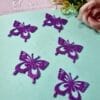 Borboleta Vazada EVA Roxo Glitter C