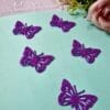 Borboleta Vazada EVA Roxo Glitter B