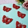 Borboleta Vazada EVA Vermelho Glitter D
