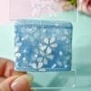 Fita Voal Estampada Floral Azul 38mm